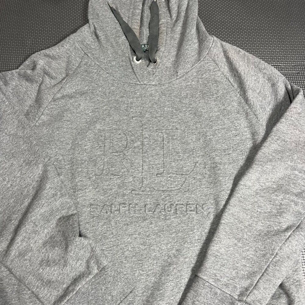 Lauren Ralph Lauren Gray Hoodie Sweatshirt Womens Size S/P Cotton Blend Casual W